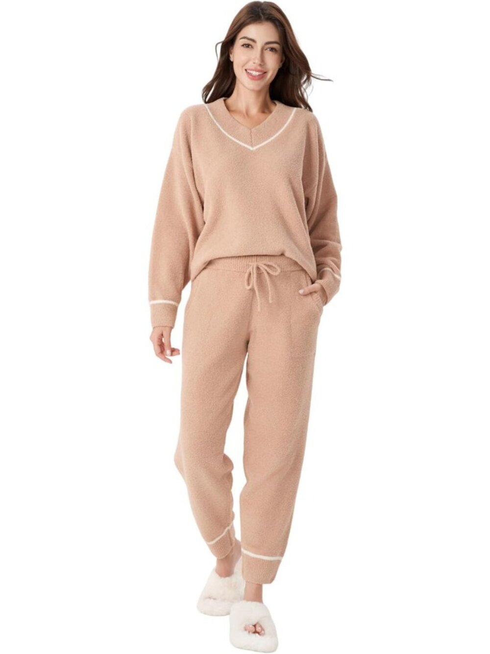 Cozy Fleece Pajamas for Women | Warm Soft Comfy 2-Piece Winter Sleepwear Set
